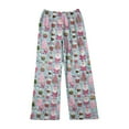 thumbnail image 4 of WTOBBY Women's Soft Plush Christmas Snowflake Tree Print Pajama Bottoms - Festive Holiday Sleepwear with Warm Fleece Lining for Winter Home Lounge and Casual Wear,Light Blue M, 4 of 5