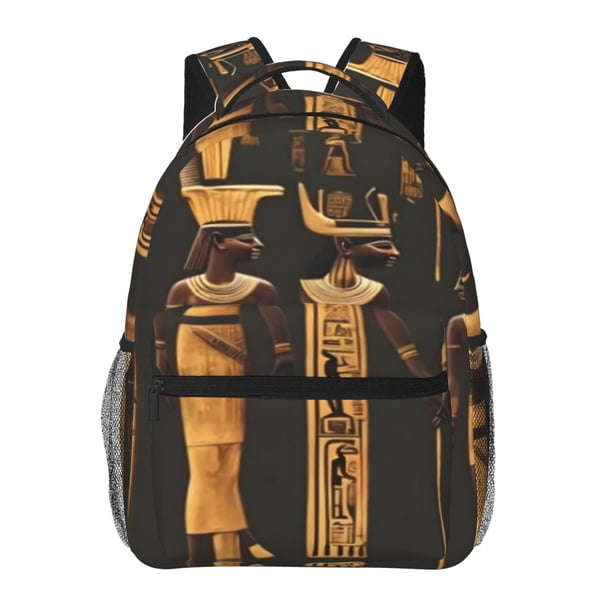 Disketp Ancient Egyptian Hieroglyph Mochila Estampada para Hombre y Mujer – Mochila Ligera Clásica con Múltiples Bolsillos para Universidad, Trabajo y Viajes-One Size
