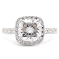 thumbnail image 2 of AFFY 1.90 ct. t.w Center 7.5MM Cushion Cut Lab Created Moissanite Diamond Solitaire Halo Engagement Ring In 14K White Gold Over Sterling Silver Jewelry For Women (VVS1 Clarity)-4, 2 of 6