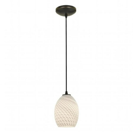 

Accesslighting 28023-4C-ORB-WHTFB Brandy FireBird Cord Glass Pendant- Oil Rubbed Bronze