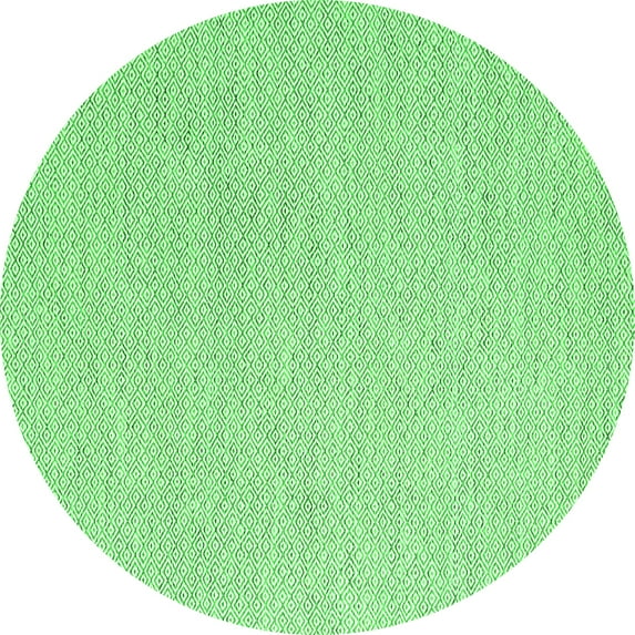 Ahgly Company Indoor Round Abstract Green Contemporary Area Rugs, 4' Round