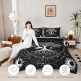 thumbnail image 3 of Homewish Hippie Tree of Life Twin Comforter Sets, Cosmos Stars Moon Sun Bedding Set, White Black, Black Reversible 2 Piece, 1 Comforter and 1 Pillowcase, 3 of 6