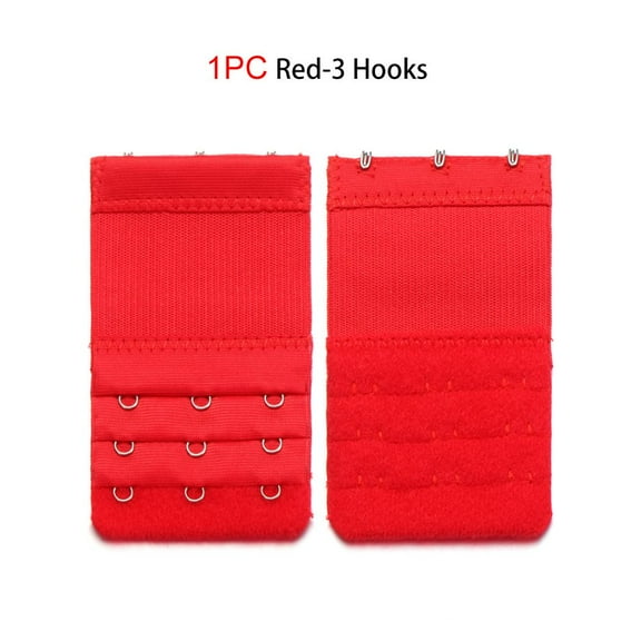 1/3Pcs Maternity 2/3/4 Hooks Bra Buckle Brassiere Strap Underwear Extension Bra Extender Hook RED 3 HOOKS (1PC)
