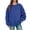 Blue, variant on Solid Color Casual Pullover Sweater Bling Rhinestone Soft Warm Lined Hoodless Crewneck Long Sleeve For Everyday Wear And Fall Winter Fashion Outerwear