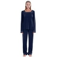 thumbnail image 3 of Women Long Sleeve Pajama Set Soft Pjs Tee and Pants Sleepwear Set, 3 of 9
