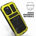 thumbnail image 3 of Dteck iPhone 13 Pro Max 5G Metal case with Kickstand Screen Protector Case Sturdy Military Armor Durable Full Body Heavy Duty Shockproof Drop Tested Outdoor Case for iPhone 13 Pro Max (Yellow), 3 of 8