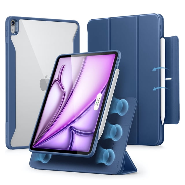 Funda para iPad Air ESR de 33 cm con soporte para lápices, funda magnética, azul