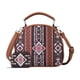 thumbnail image 1 of Bolso de mano con estampado bohemio para mujer, bolso de hombro de lona para fiestas, oficinas y compras. Café, 1 of 9