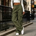 thumbnail image 7 of CQONEPT Cargo Pants for Women High Waist Baggy Casual Baggy Comfy Parachute Trousers Loose Fit Y2k Streetwear Hiking Pant with Pockets XL, 7 of 7