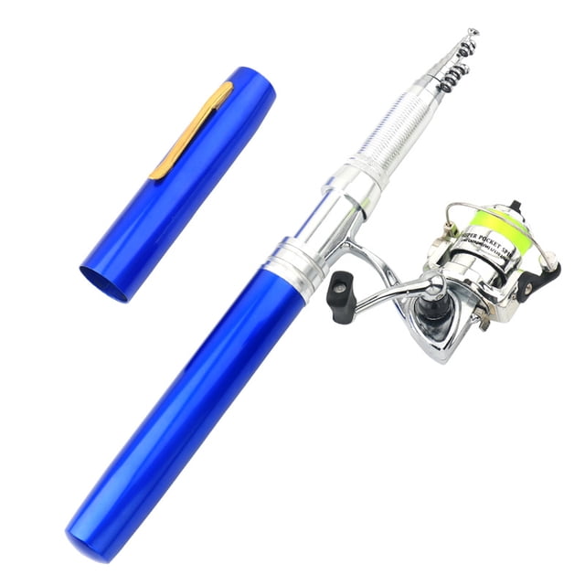 Tignapoo Compact Blue 2.1m Mini Fishing Rod Kit with Metal Spinning Reel - Lightweight and Durable, Corrosion-Resistant Design, Perfect for Travel and Easy Storage
