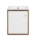 thumbnail image 4 of Modway Transmit 18" Wall-Mount Wood Bathroom Vanity in Walnut/White, 4 of 8