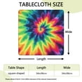 thumbnail image 2 of Rainbow Tie Dye Mandala Pattern Square Fitted Tablecloth with Elastic Edge,Square Table Cover,Washable Elastic Table Cover for Home Kitchen Party Decor 34"x34", 2 of 6