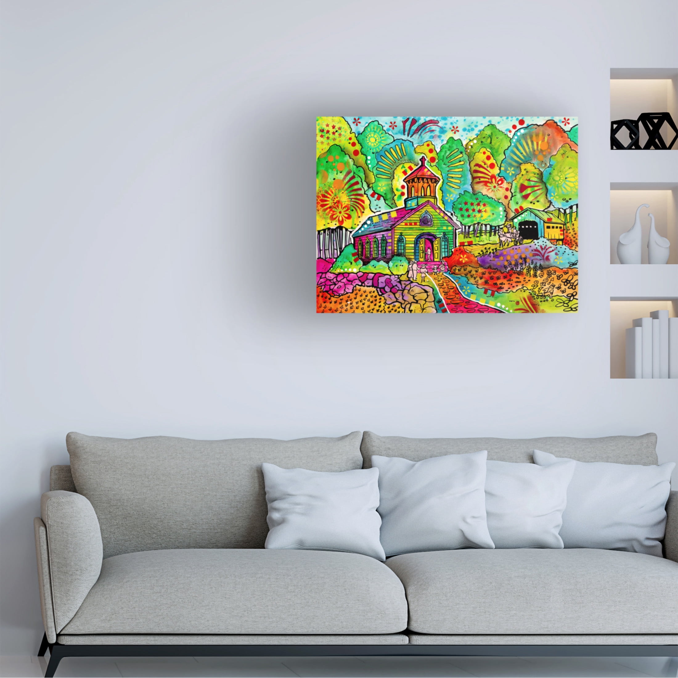Canvas Wall Art - Dean Russo 'Deans Sunday Worship' Wall Art for Living Room, Bedroom, or Office Décor by Trademark Fine Art - 32 x 24 Inches