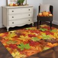 thumbnail image 4 of Thanksgiving Fall Area Rug 3x5 FT, Non Slip Entryway Bedside Carpet, Autumn Green Orange Red Maple Leaves Washable Soft Floor Carpet Indoor Mat Non-Shedding Throw Rug for Dorm Kitchen Home Office, 4 of 9