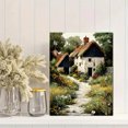 thumbnail image 2 of Old English Village Cottage Canvas Print, Romantic Rural Scenery, Whimsical Country Home Decor, 2 of 8