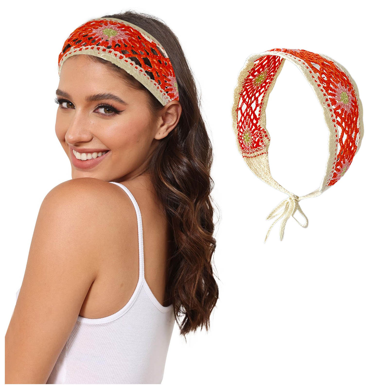 Headbands for Women Hippie Style Bandana Knit Headband Girls Wide