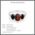 thumbnail image 4 of Gem Stone King 10K White Gold Red Garnet Black Onyx and Diamond Accent Three-Stone Engagement Ring | 2.03 Cttw | Oval 8X6MM and 6X4MM | Gemstone Birthstone | Available in Size 5, 6, 7, 8, 9, 4 of 4