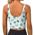 thumbnail image 3 of Haiem Sea Turtle Pattern Womens Sports Bra - U Neck Padded Low Impact Yoga Bra Workout Crop Top Gym Moisture-Wicking Workout Vest -Large, 3 of 9