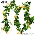 thumbnail image 3 of 2pcs Artificial Vine Morning Glory Hanging Foliage Home Vine Home Decor Decor Simulation Vine Plant yellow, 3 of 9