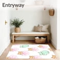 thumbnail image 3 of ODIKA 2'x3' Machine Washable Non-Slip Area Rug, Dreamy Kitty Wonderland Textile Art Featuring Sleepy Whiskers High Traffic Rug with Pad, Pink, 515370, 3 of 8