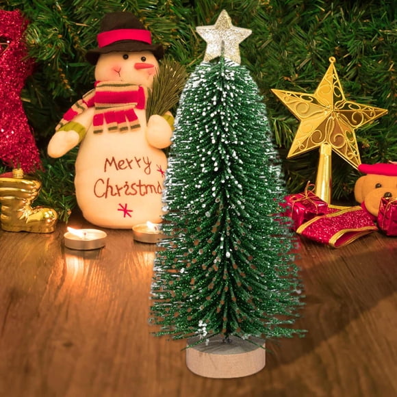 Fiudx Adorno para Árbol de Navidad, Mini Adorno de Mesa, Diseño de Nevadas Coloridas, Naranja Vibrante, Verde, Plateado y Morado, Diseño Festivo, para Oficina En Casa, Tamaño 21 X 8 X 8 Cm