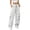 White, variant on Venzia Women Drawstring Cargo Jogger Pants Loose Wide Leg Streetwear Trousers