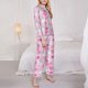 thumbnail image 3 of Balery Sunflower Rabbit Conjunto de Pijama con Estampado para Mujer, Conjunto de Dos Piezas con Manga Larga, Ropa de Dormir Suave con Bolsillos, Pijamas Cómodos-Large, 3 of 7