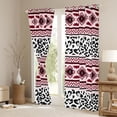 thumbnail image 3 of Erosebridal Pink Aztec Black Out Curtains for Girls, White Black Cheetah Print Curtains Pack of 2 (42x63 Each), 3 of 6