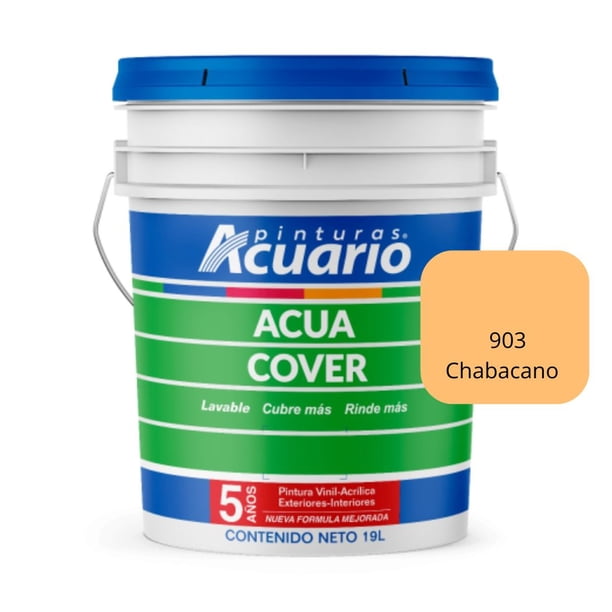 PINTURA VINILICA ACUA COVER COLOR CHABANO MATE ACUARIO CUBETA