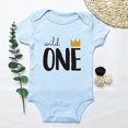 thumbnail image 2 of Otqutp Baby Boys Girls 1 Year Old Birthday Climbing Romper Fashion Button Clothing Comfortable Simple Short Sleeve Bodysuit Spring Summer Outfits(E-a,3-6 Months), 2 of 3