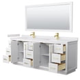 thumbnail image 3 of Wyndham Collection Miranda 84" Wood Double Bathroom Vanity in White/Gold, 3 of 7