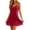 Red, variant on ZyeKqe Womens Nightgown Lace Spaghetti Strap Sleeveless V Neck Lightweight Loungewear Sleep Shirts Mini Dress
