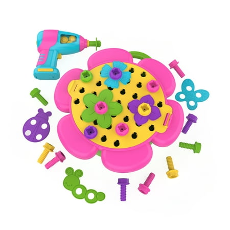 UPC: 0086002041395 | Educational Insights Design & Drill Flower Power Studio Drill Toy 50 Piece Set Ages 3+