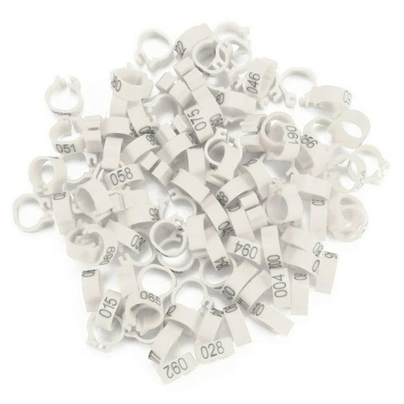 Pigeon Rings,100PCS/Bag 8MM 001-100 Numbered Letter Pigeon Leg Rings Pigeon Leg Rings Enhanced Durability