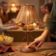 thumbnail image 4 of Orangide Rattan LED Table Lamp Rechargeable Touch Dimmable Bedside Light with Woven Shade for Living Room Bedroom Patio, 4 of 6