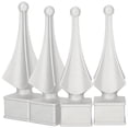 thumbnail image 1 of OULII 4pcs Fence Finial Aluminum Alloy Silver Outdoor Use Homeowners Decor, 1 of 8