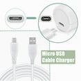 thumbnail image 3 of FITE ON 5ft White Micro USB Data/Charging Charger Cable Cord Lead Replacement for VXI B350-XT B350XT Blue Parrot Blueparrott Noise Canceling Wireless Trucker Bluetooth Headset Cell Phone, 3 of 5