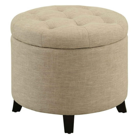 Round Storage Ottoman - Convenience Concepts Designs4Comfort Round Ottoman, Multiple Colors