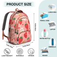 thumbnail image 5 of Pink Strawberry Plants Fruit Backpack for School,Cute School Bag,Schoolbag with Adjustable Shoulder Straps & Padded Back,16.9 Inch, 5 of 5