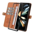 thumbnail image 2 of Dteck Wallet Case for Galaxy Z Fold 4 5G, Shockproof Magnetic Retro Credit Card Holder Flip Folio PU Leather Stand Protective Cover, Brown, 2 of 7