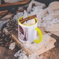 thumbnail image 5 of 3dRose, Paris Vintage Eiffel Tower Time in Pinks, 11oz Two-Tone Yellow Mug, 5 of 7