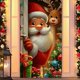 thumbnail image 4 of Cortina colgante de Papá Noel para la puerta, para la ventana del dormitorio festivo del hogar y fiestas de temporada, 4 of 6