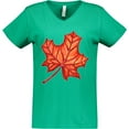 thumbnail image 3 of Inktastic Red Canadian Maple Leaf Women's V-Neck T-Shirt, 3 of 5