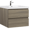 thumbnail image 6 of 30" Modern Floating Bathroom Vanity with Sink, Wall-Mounted Bathroom Storage Vanity Cabinet with Resin Top Basin and Soft Close Drawers, Grey, 6 of 7