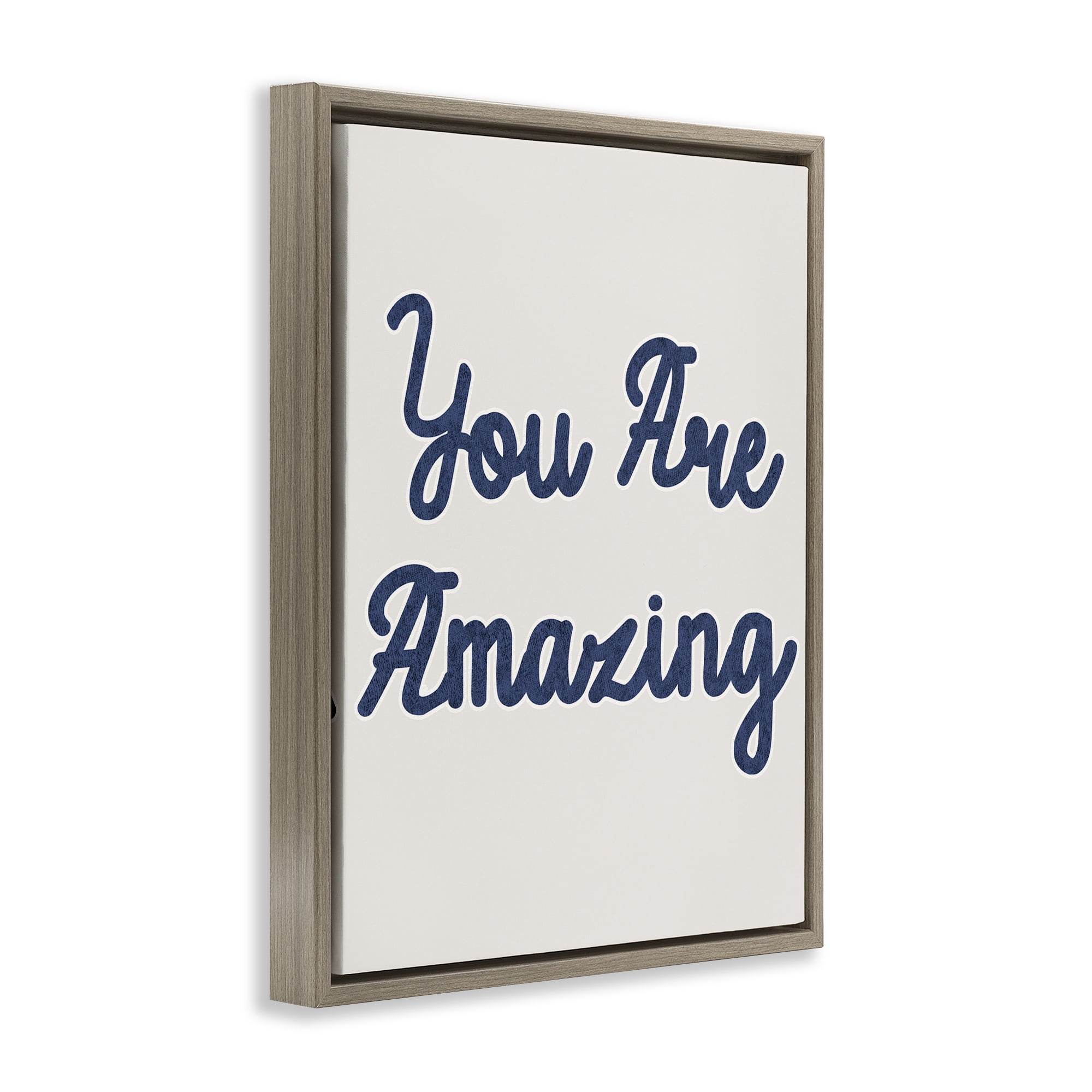 Stupell Industries You Are Amazing Phrase Typography Painting Brown Floater Framed Art Print Wall Art, 25 x 31