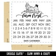 thumbnail image 2 of Farm Fresh Chicken Egg Carton Perpetual Calendar Date Gathered Self-Inking Rubber Stamp Ink Stamper - Pink Ink - Small 1 Inch, 2 of 7