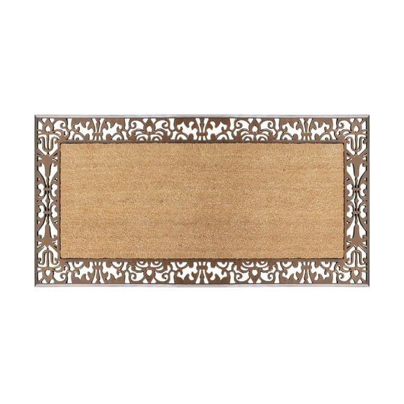 A1HC First Impression Rubber and Coir Door Mat, 30" X 60", Bronze/Beige, Heavy Duty, Extra Large Size Doormat Outdoor Entrance