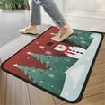thumbnail image 6 of Snowman Merry Christmas Doormat Non Slip Floor Rug and Mat Cushioned Door Runner Rug Standing Area Mat Carpets for Farmhouse Decor 17"x30" Black Edging, 6 of 7