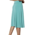 thumbnail image 5 of Sleeveless Knee-Length Comfort Waist Skirt, Women'S Simple Comfort Basic Stretch A Line Flared Knee Length Skirt Spandex Blue, 5 of 8