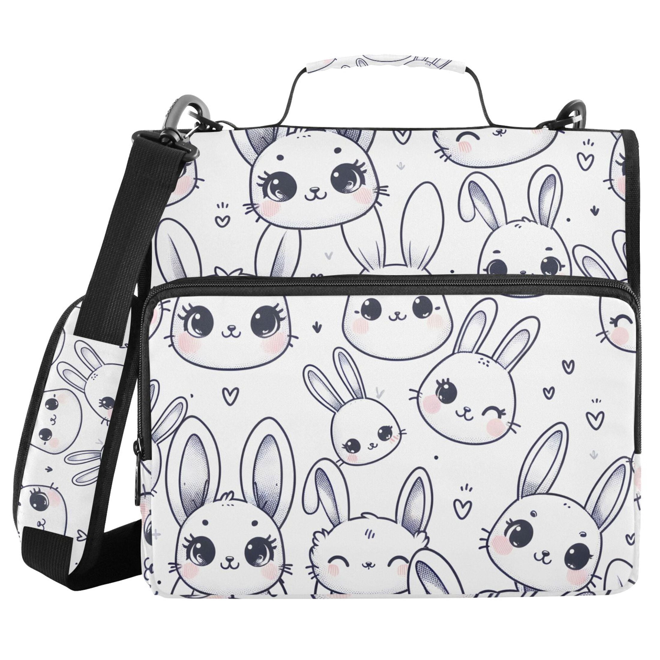ALAZA Zipper Binder Rabbits 3 Ring Trapper Keeper File Folder Organizer Bag